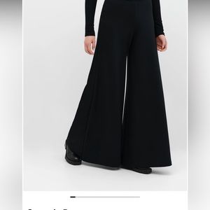 Wide leg high wait black slacks